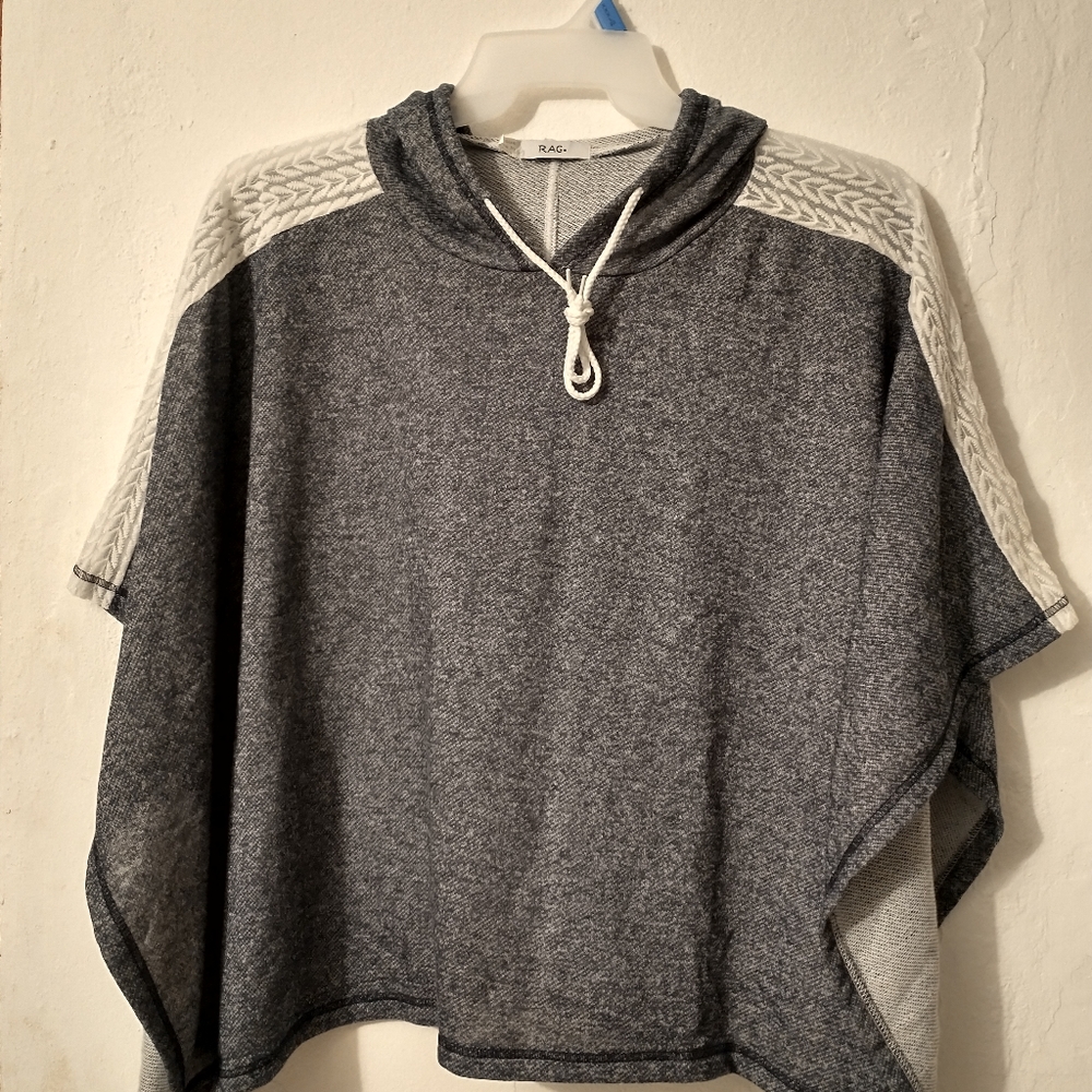 Blue with white lace Poncho